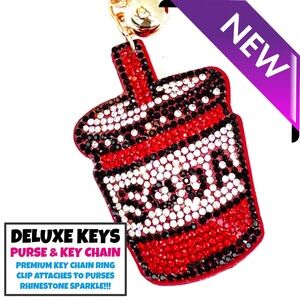 DeLuxe Keys Rhinestone Keychain/Purse Chain-Soda